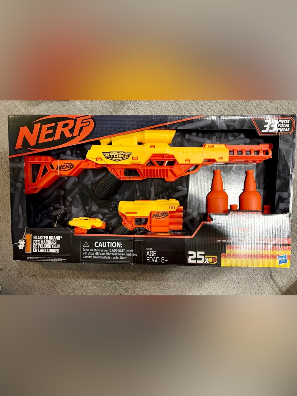 474- Nerf Alpha Strike Orange and Yellow Dart Blaster Duo